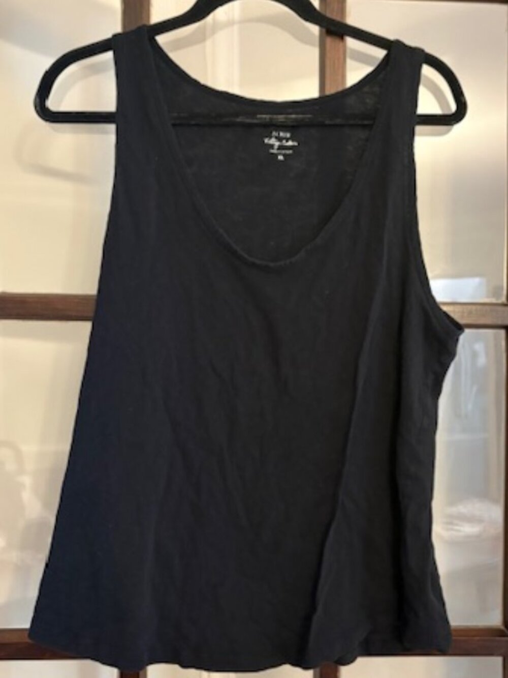 J.Crew Black Vintage Cotton Tank, Size XL